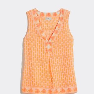 Vineyard Vines | Pineapple Border Print Sleeveless Top | Medium